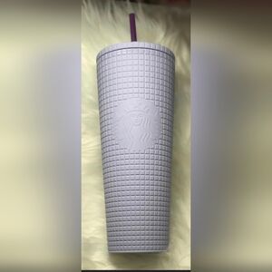 Starbucks Valentine's Day 2021 Lilac Purple Matte Studded Diamond Grid Tumbler